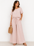 Linen Set Crop 100% Italian Rose Light