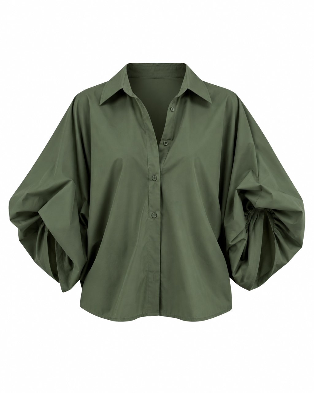OVERSIZED RUCHED SLEEVE SHIRT