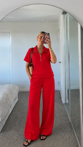 ZIPPER SET WIDE LEG RUBY