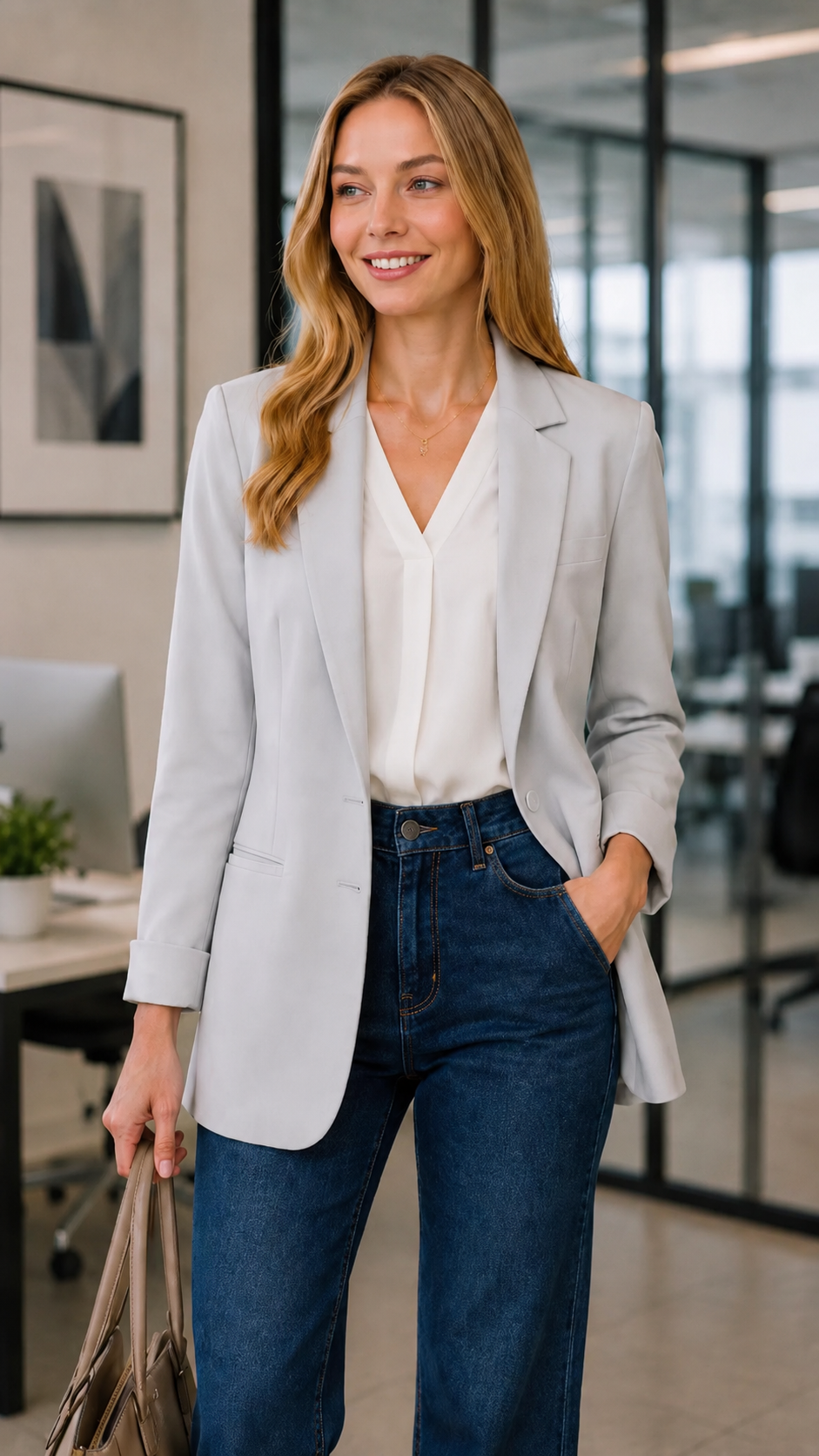 Classic Blazer Light Gray