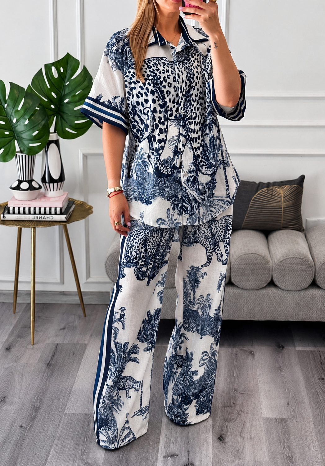 Safari Set Oversized Linen Royal Blue