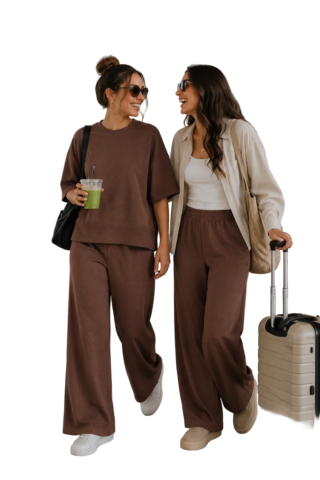 Ribbed Set Brown Oversize