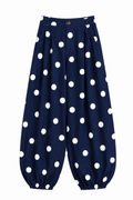 Barrel Pant Polkadot Navy Blue