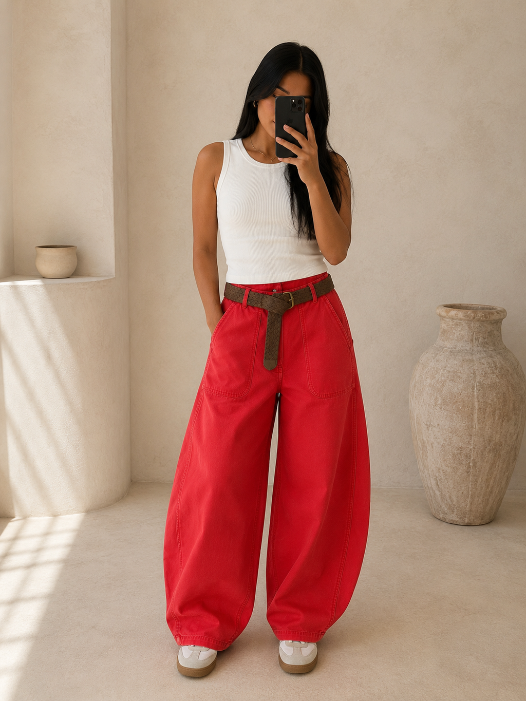 Barrel Pants Ligth Red