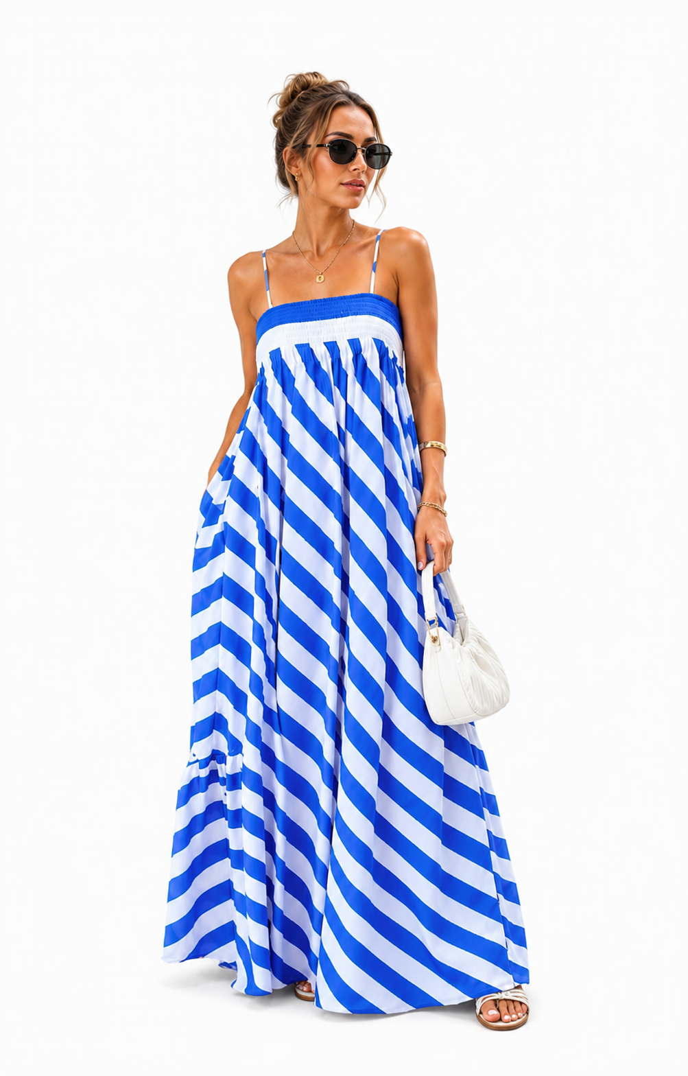 Maxi Dress Stripes Blue