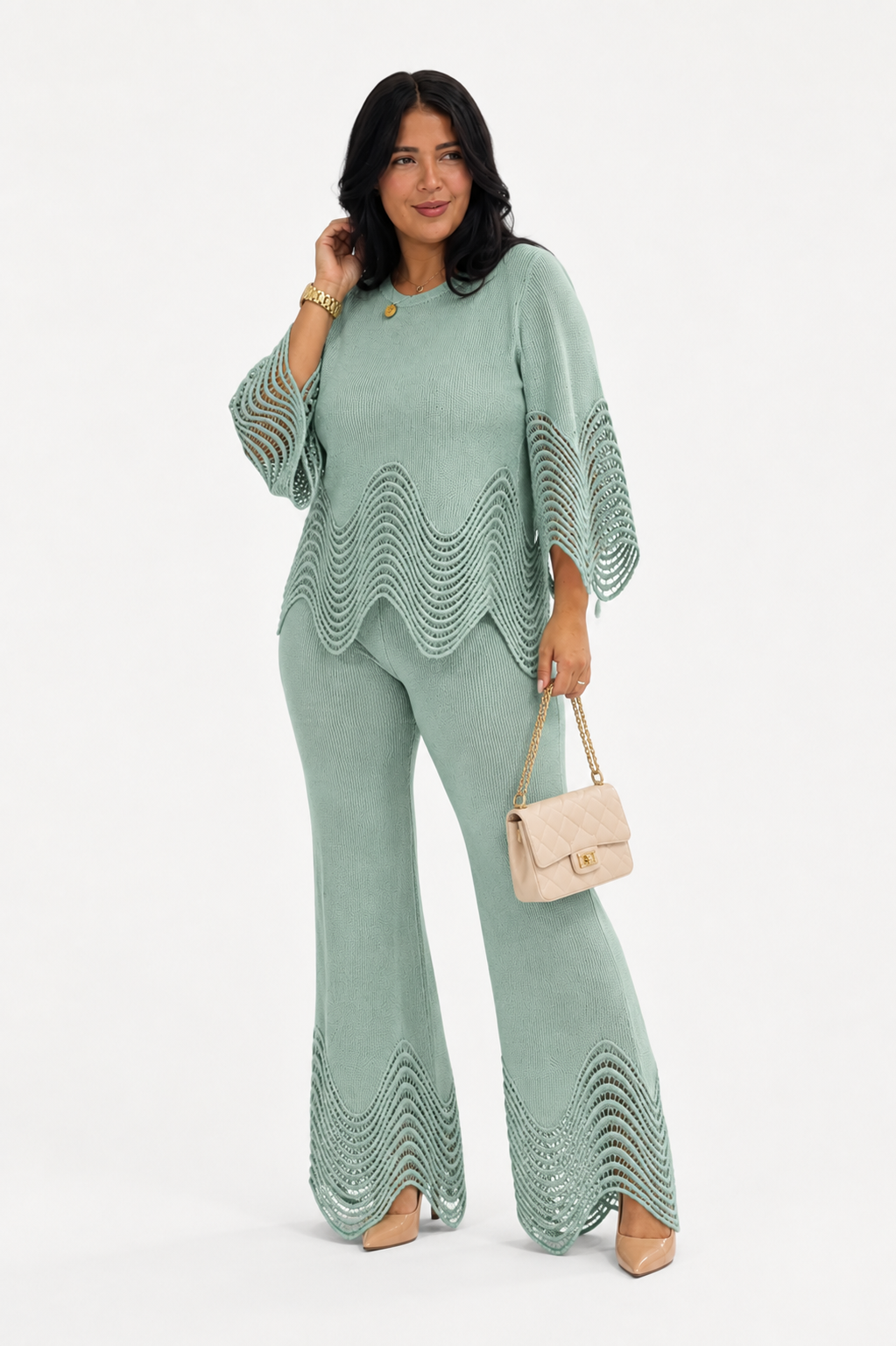 WAVE KNIT SET SAGE